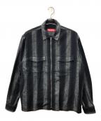 SUPREMEシュプリーム）の古着「Stripe Flannel Zip Up Shirt」｜グレー