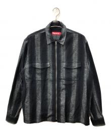 SUPREME（シュプリーム）の古着「Stripe Flannel Zip Up Shirt」｜グレー