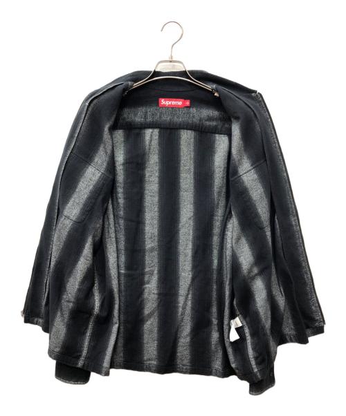 SUPREME（シュプリーム）SUPREME (シュプリーム) Stripe Flannel Zip Up Shirt グレー サイズ:Lの古着・服飾アイテム