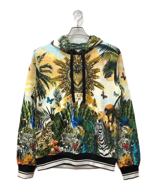 DOLCE & GABBANA（ドルチェ＆ガッバーナ）DOLCE & GABBANA (ドルチェ＆ガッバーナ) tropical king プリントパーカー グリーン サイズ:SIZE 50 未使用品の古着・服飾アイテム