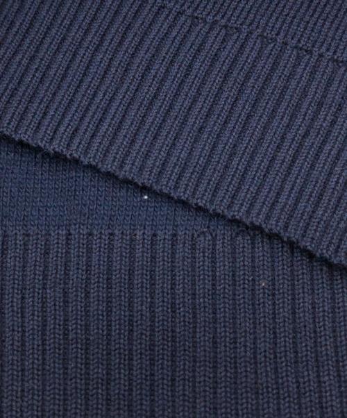 BOTTEGA VENETA（ボッテガベネタ）BOTTEGA VENETA (ボッテガベネタ) ジャガードカラーニット ネイビー サイズ:SIZE Lの古着・服飾アイテム