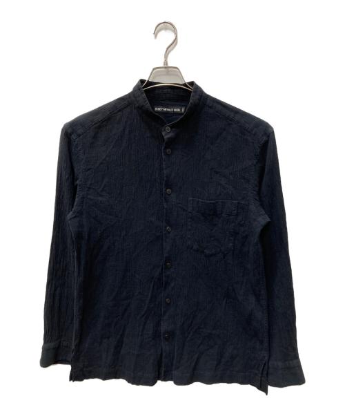 ISSEY MIYAKE MEN（イッセイミヤケメン）ISSEY MIYAKE MEN (イッセイミヤケメン) シワ加工バンドカラーシャツ ブラック サイズ:SIZE 3の古着・服飾アイテム