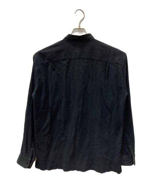 ISSEY MIYAKE MEN（イッセイミヤケメン）ISSEY MIYAKE MEN (イッセイミヤケメン) シワ加工バンドカラーシャツ ブラック サイズ:SIZE 3の古着・服飾アイテム
