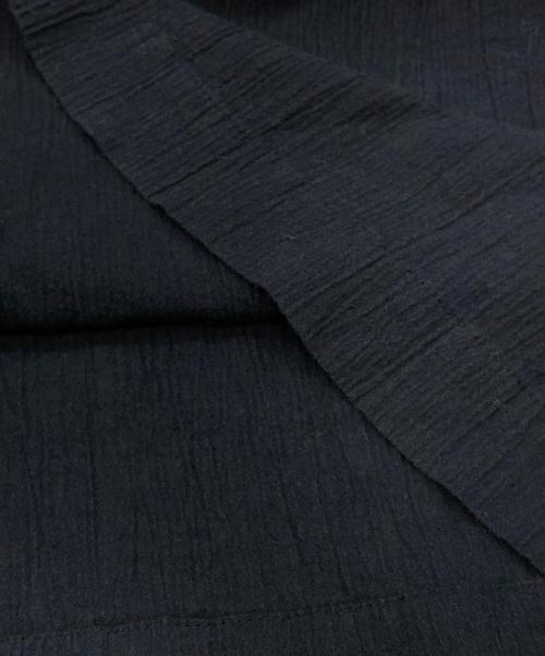 ISSEY MIYAKE MEN（イッセイミヤケメン）ISSEY MIYAKE MEN (イッセイミヤケメン) シワ加工バンドカラーシャツ ブラック サイズ:SIZE 3の古着・服飾アイテム