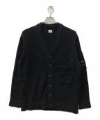 C.P COMPANYシーピーカンパニー）の古着「COTTON CHENILLE BOTTONED CARDIGAN」｜ブラック