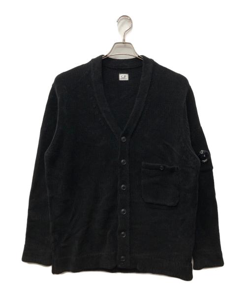 C.P COMPANY（シーピーカンパニー）C.P COMPANY (シーピーカンパニー) COTTON CHENILLE BOTTONED CARDIGAN ブラック サイズ:SIZE XLの古着・服飾アイテム