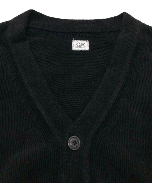C.P COMPANY（シーピーカンパニー）C.P COMPANY (シーピーカンパニー) COTTON CHENILLE BOTTONED CARDIGAN ブラック サイズ:SIZE XLの古着・服飾アイテム