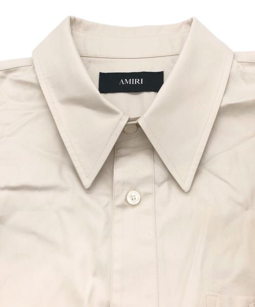 AMIRI（アミリ）AMIRI (アミリ) ロゴ刺繍 ポケット ロングスリーブシャツ ベージュ サイズ:SIZE 52の古着・服飾アイテム