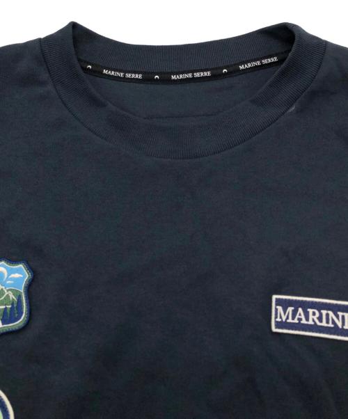 MARINE SERRE（マリーンセル）MARINE SERRE (マリーンセル) Scout Patches Crewneck T-Shirt ネイビー サイズ:SIZE XLの古着・服飾アイテム