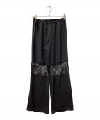 YANMIヤンミ）の古着「LACE PANEL PANTS 26SS」｜ブラック