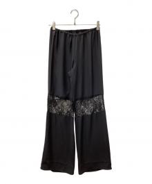 YANMI（ヤンミ）の古着「LACE PANEL PANTS 26SS」｜ブラック