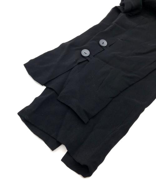YOHJI YAMAMOTO（ヨウジヤマモト）YOHJI YAMAMOTO (ヨウジヤマモト) 裾デザインテーパードパンツ ブラック サイズ:SIZE Sの古着・服飾アイテム