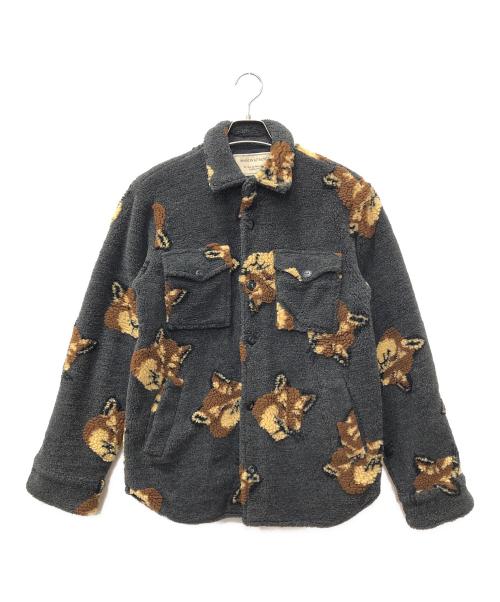 maison kitsune（メゾンキツネ）maison kitsune (メゾンキツネ) ボアフリースジャケット グレー サイズ:Sの古着・服飾アイテム