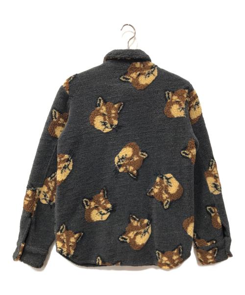 maison kitsune（メゾンキツネ）maison kitsune (メゾンキツネ) ボアフリースジャケット グレー サイズ:Sの古着・服飾アイテム