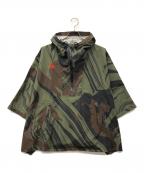NIKE ACGナイキエーシージー）の古着「Fuji allover print poncho/フジ オールオーバー プリント ポンチョ」｜グリーン
