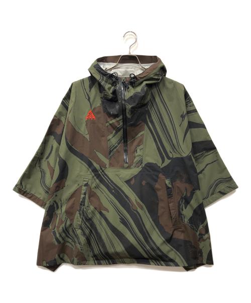 NIKE ACG（ナイキエーシージー）NIKE ACG (ナイキエーシージー) Fuji allover print poncho/フジ オールオーバー プリント ポンチョ グリーン サイズ:Sの古着・服飾アイテム