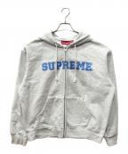 SUPREMEシュプリーム）の古着「Collegiate Applique Zip Up Hooded Sweatshirt」｜グレー