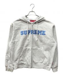 SUPREME（シュプリーム）の古着「Collegiate Applique Zip Up Hooded Sweatshirt」｜グレー
