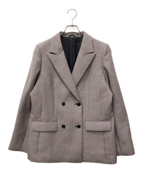 ANAYI（アナイ）ANAYI (アナイ) ダブルクロスピークドジャケット グレー×ブラウン サイズ:40の古着・服飾アイテム