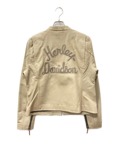 HARLEY-DAVIDSON（ハーレーダビッドソン）HARLEY-DAVIDSON (ハーレーダビッドソン) レザージャケット ベージュ サイズ:SIZE Lの古着・服飾アイテム