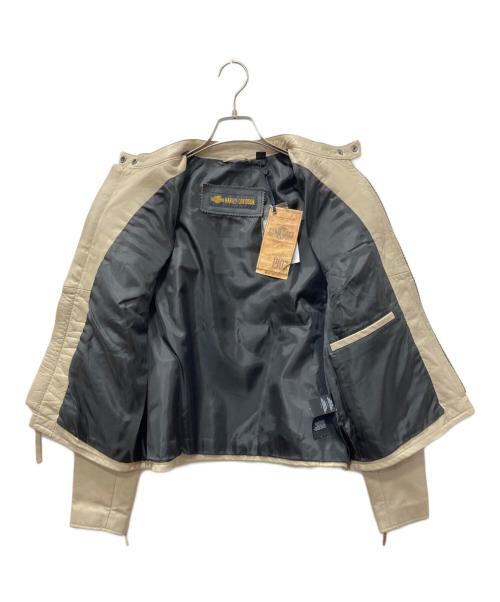 HARLEY-DAVIDSON（ハーレーダビッドソン）HARLEY-DAVIDSON (ハーレーダビッドソン) レザージャケット ベージュ サイズ:SIZE Lの古着・服飾アイテム