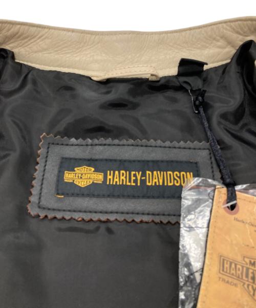 HARLEY-DAVIDSON（ハーレーダビッドソン）HARLEY-DAVIDSON (ハーレーダビッドソン) レザージャケット ベージュ サイズ:SIZE Lの古着・服飾アイテム