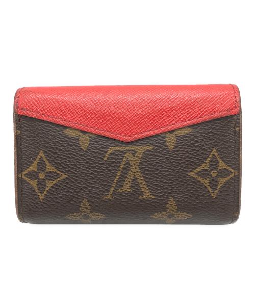 LOUIS VUITTON（ルイ ヴィトン）LOUIS VUITTON (ルイ ヴィトン) ミュルティ・カルト・サラ/カードケース ブラウン×レッドの古着・服飾アイテム
