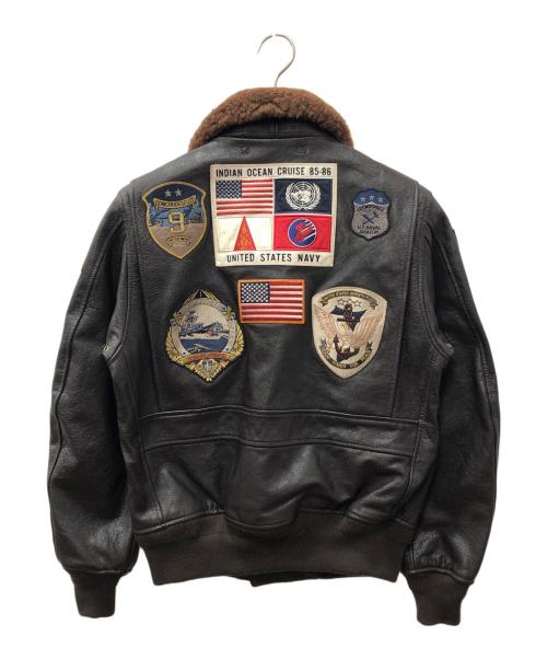 AVIREX（アヴィレックス）AVIREX (アヴィレックス) TOP GUN トップガン ゴートスキンレザー G-1 フライトジャケット ブラウン サイズ:SIZE 38の古着・服飾アイテム