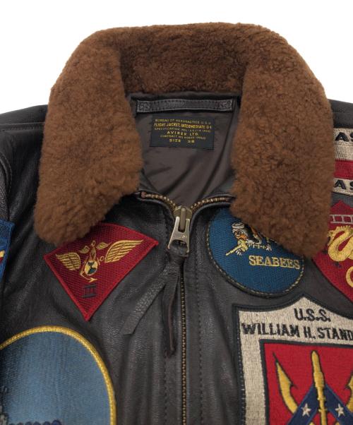 AVIREX（アヴィレックス）AVIREX (アヴィレックス) TOP GUN トップガン ゴートスキンレザー G-1 フライトジャケット ブラウン サイズ:SIZE 38の古着・服飾アイテム