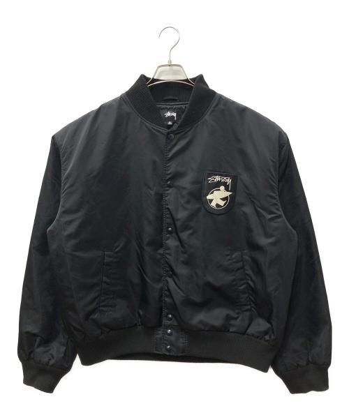 stussy（ステューシー）stussy (ステューシー) SURFMAN STADIUM JACKET ブラック サイズ:SIZE XLの古着・服飾アイテム