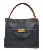 TORY BURCHトリーバーチ）の古着「LEE RADZWILL SMALL DOUBLE BAG」｜ブラック