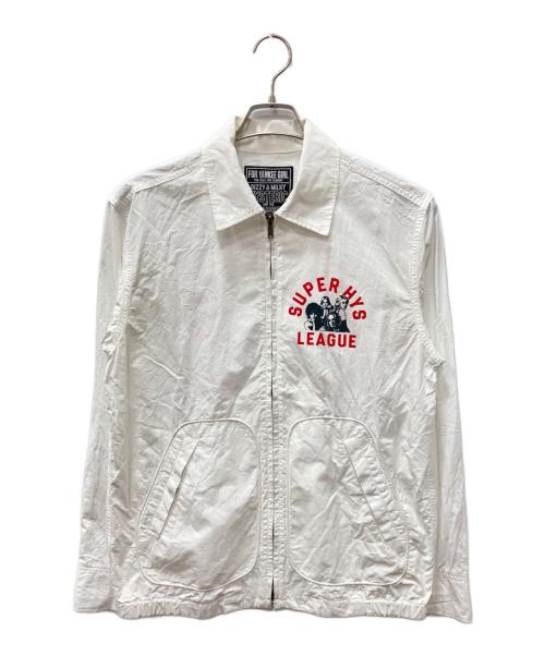 Hysteric Glamour（ヒステリックグラマー）Hysteric Glamour (ヒステリックグラマー) SUPER HYS LEAGUE ジップアップブルゾン ホワイト サイズ:SIZE Sの古着・服飾アイテム