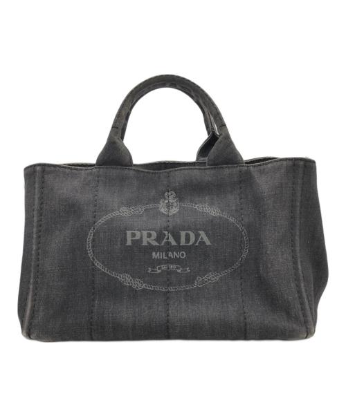 PRADA（プラダ）PRADA (プラダ) カナパデニム2WAY トートバッグ ブラックの古着・服飾アイテム