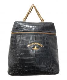 Vivienne Westwood ANGLOMANIA（ヴィヴィアンウエストウッドアングロマニア）の古着「型押しリュック」｜ブラック