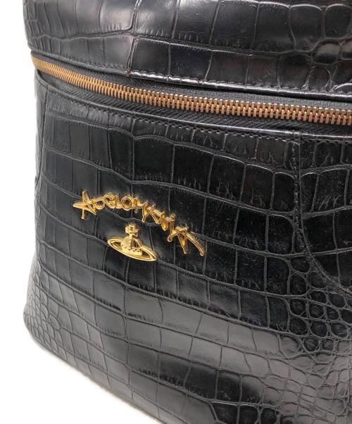 Vivienne Westwood ANGLOMANIA（ヴィヴィアンウエストウッドアングロマニア）Vivienne Westwood ANGLOMANIA (ヴィヴィアンウエストウッドアングロマニア) 型押しリュック ブラック サイズ:下記参照の古着・服飾アイテム