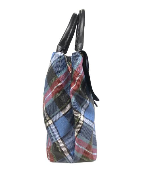 Vivienne Westwood（ヴィヴィアンウエストウッド）Vivienne Westwood (ヴィヴィアンウエストウッド) チェック2WAYハンドバッグ ブルー×レッド サイズ:下記参照の古着・服飾アイテム