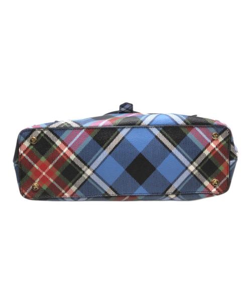 Vivienne Westwood（ヴィヴィアンウエストウッド）Vivienne Westwood (ヴィヴィアンウエストウッド) チェック2WAYハンドバッグ ブルー×レッド サイズ:下記参照の古着・服飾アイテム