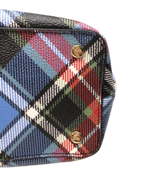 Vivienne Westwood（ヴィヴィアンウエストウッド）Vivienne Westwood (ヴィヴィアンウエストウッド) チェック2WAYハンドバッグ ブルー×レッド サイズ:下記参照の古着・服飾アイテム