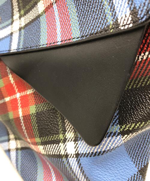 Vivienne Westwood（ヴィヴィアンウエストウッド）Vivienne Westwood (ヴィヴィアンウエストウッド) チェック2WAYハンドバッグ ブルー×レッド サイズ:下記参照の古着・服飾アイテム