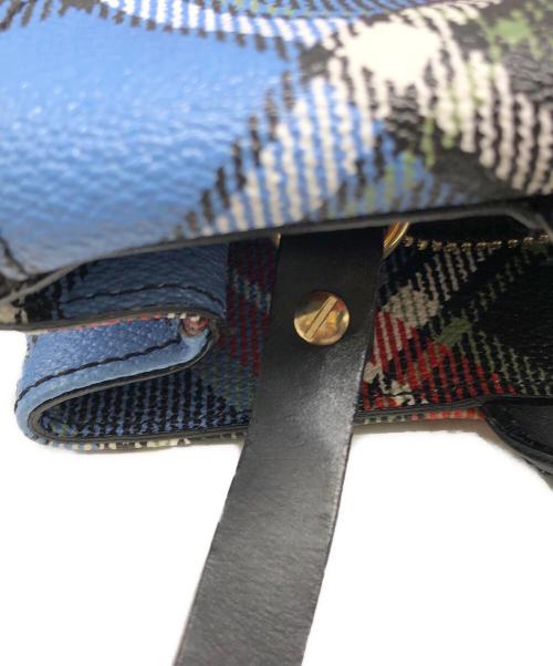 Vivienne Westwood（ヴィヴィアンウエストウッド）Vivienne Westwood (ヴィヴィアンウエストウッド) チェック2WAYハンドバッグ ブルー×レッド サイズ:下記参照の古着・服飾アイテム