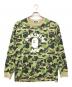 A BATHING APE（アベイシングエイプ）の古着「ABC CAMO COLLEGE L/S TEE」｜グリーン
