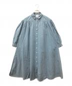 mina perhonenミナ ペルホネン）の古着「LAUNDRY シャツワンピース」｜ブルー