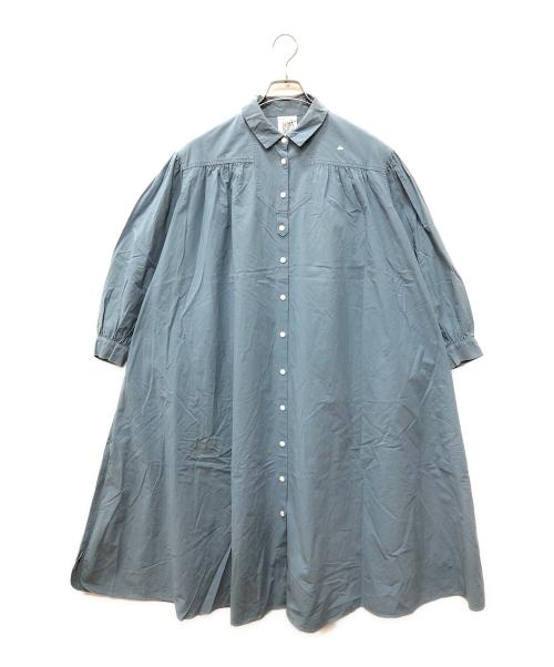 mina perhonen（ミナ ペルホネン）mina perhonen (ミナ ペルホネン) LAUNDRY シャツワンピース ブルー サイズ:36の古着・服飾アイテム