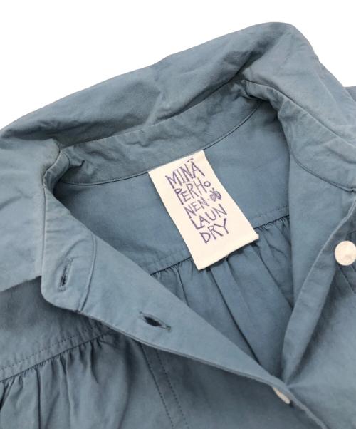 mina perhonen（ミナ ペルホネン）mina perhonen (ミナ ペルホネン) LAUNDRY シャツワンピース ブルー サイズ:36の古着・服飾アイテム