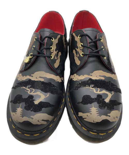 Dr.Martens（ドクターマーチン）Dr.Martens (ドクターマーチン) タイガーストライプ 3ホールシューズ ブラック サイズ:SIZE US 10の古着・服飾アイテム