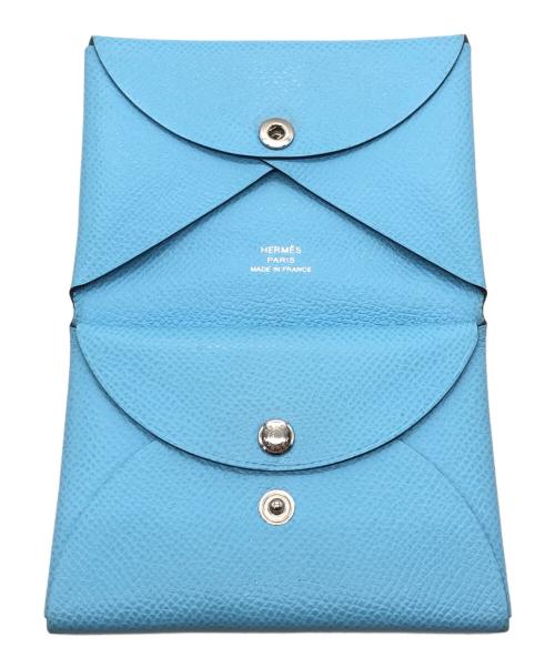 HERMES（エルメス）HERMES (エルメス) CALVI DUO コインケース ブルーの古着・服飾アイテム