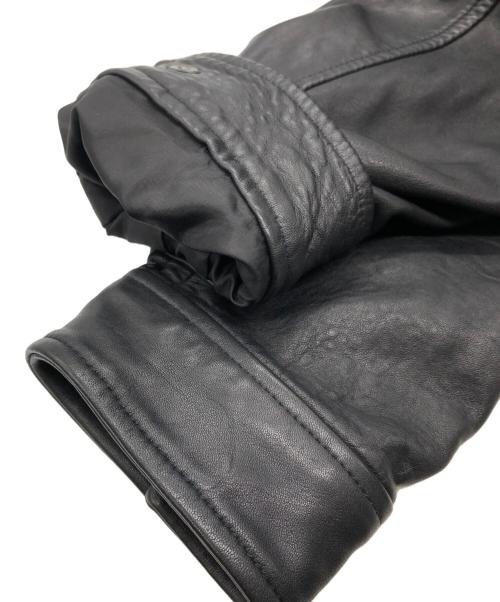 JOURNAL STANDARD relume（ジャーナルスタンダード レリューム）JOURNAL STANDARD relume (ジャーナルスタンダード レリューム) シープ レザー ウォッシュド ジップ ブルゾン ブラック サイズ:SIZE Mの古着・服飾アイテム