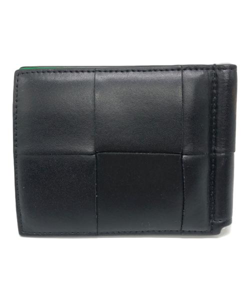 BOTTEGA VENETA（ボッテガベネタ）BOTTEGA VENETA (ボッテガベネタ) カセットマネークリップ付き2つ折りウォレット ブラックの古着・服飾アイテム