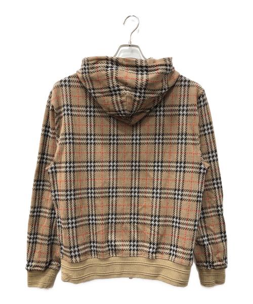 BURBERRY（バーバリー）BURBERRY (バーバリー) チェック コットンブレンド ジップアップフーディー ベージュ サイズ:SIZE Lの古着・服飾アイテム