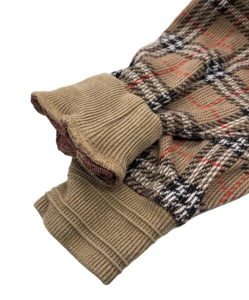 BURBERRY（バーバリー）BURBERRY (バーバリー) チェック コットンブレンド ジップアップフーディー ベージュ サイズ:SIZE Lの古着・服飾アイテム